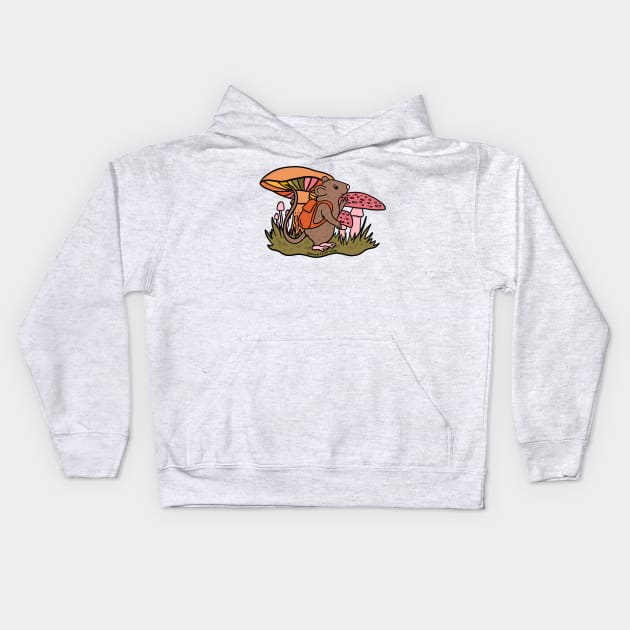 Rat With Backpack Kids Hoodie by Doodle by Meg